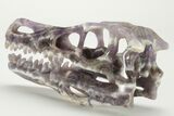 Carved Amethyst Dinosaur Crystal Skull - Ferocious! #227046-5